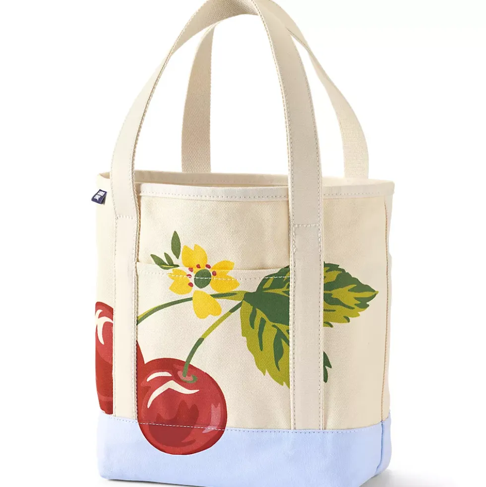 Medium Print 5 Pocket Open Top Canvas Tote Bag