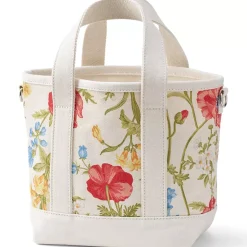 Medium Print 5 Pocket Open Top Canvas Tote Bag