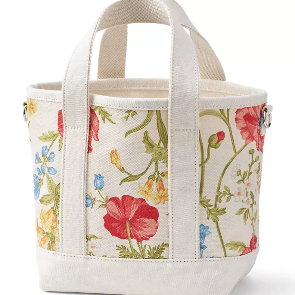 Medium Print 5 Pocket Open Top Canvas Tote Bag