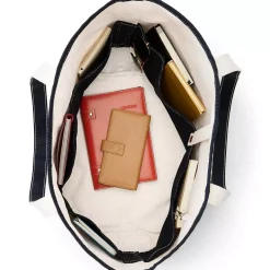Medium Print 5 Pocket Open Top Canvas Tote Bag