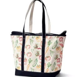 Medium Print 5 Pocket Open Top Canvas Tote Bag