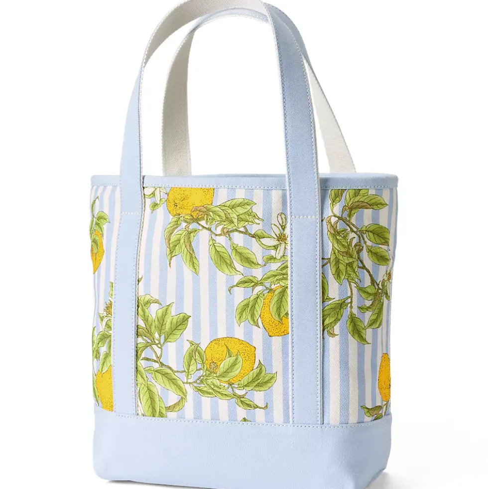 Medium Print 5 Pocket Open Top Canvas Tote Bag