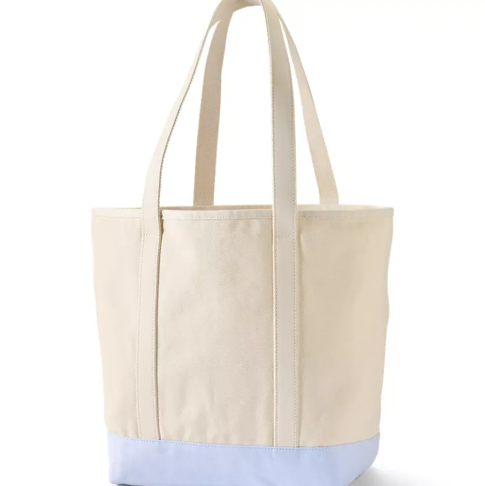 Medium Print 5 Pocket Open Top Canvas Tote Bag