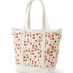Medium Print 5 Pocket Open Top Canvas Tote Bag