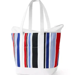 Medium Print 5 Pocket Open Top Canvas Tote Bag