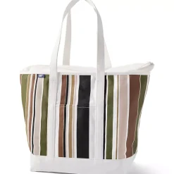 Medium Print 5 Pocket Open Top Canvas Tote Bag