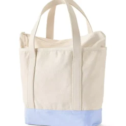 Medium Print 5 Pocket Open Top Canvas Tote Bag