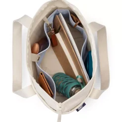 Medium Print 5 Pocket Open Top Canvas Tote Bag
