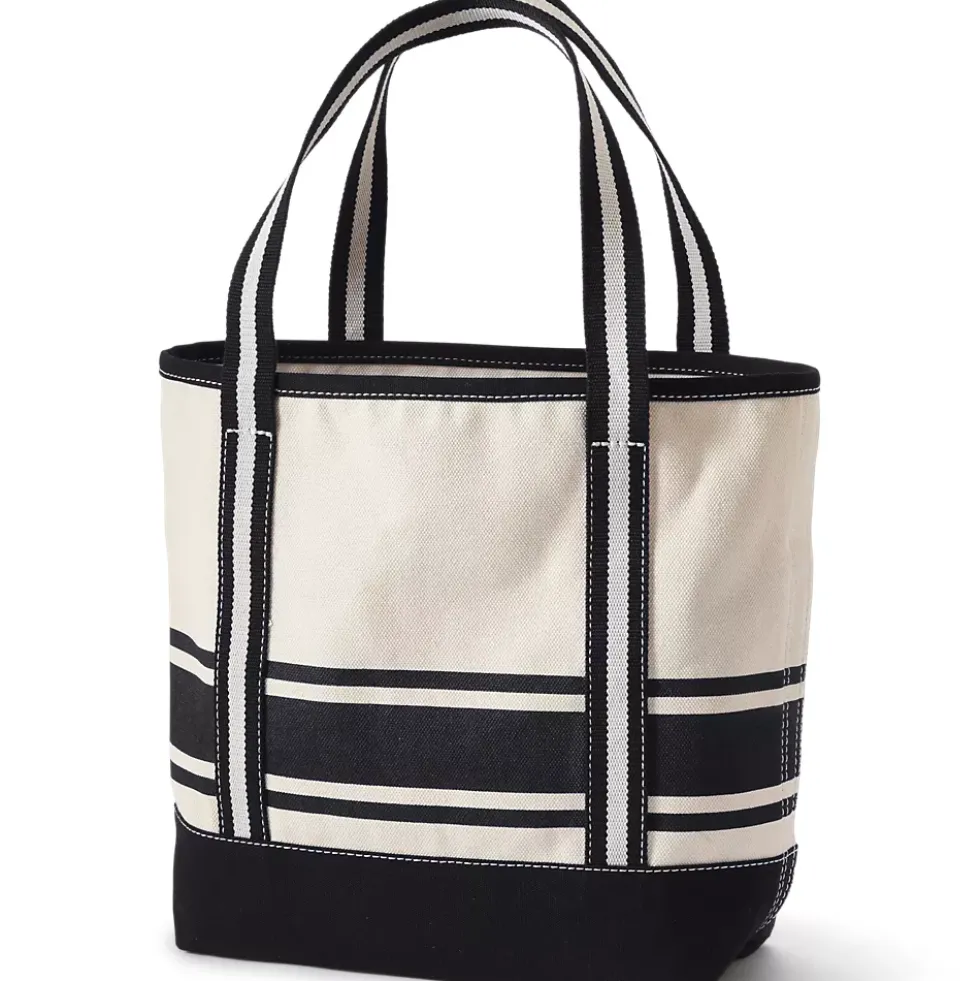 Medium Print 5 Pocket Open Top Canvas Tote Bag