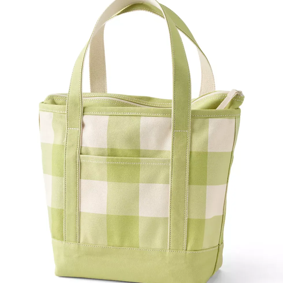 Medium Print 5 Pocket Open Top Canvas Tote Bag