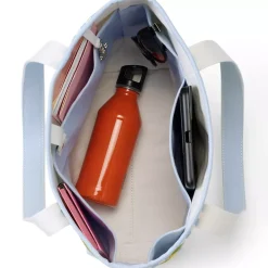 Medium Print 5 Pocket Open Top Canvas Tote Bag