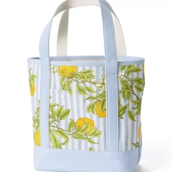 Medium Print 5 Pocket Open Top Canvas Tote Bag