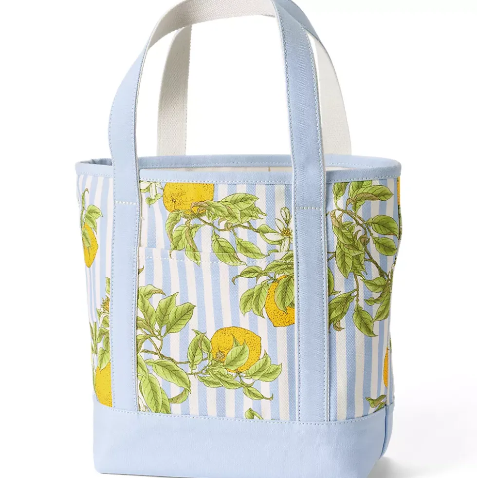 Medium Print 5 Pocket Open Top Canvas Tote Bag
