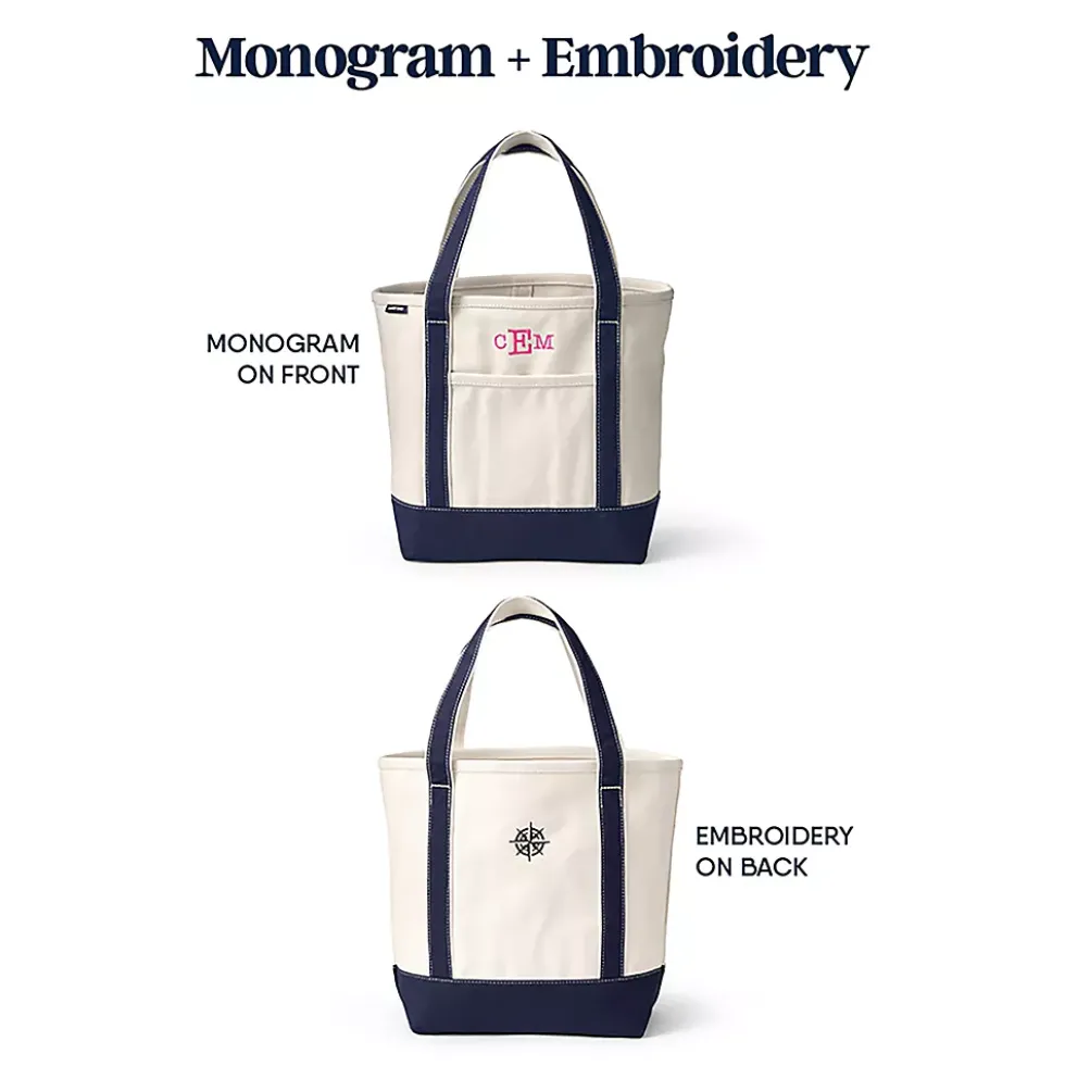 Medium Print 5 Pocket Open Top Canvas Tote Bag