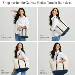 Medium Print 5 Pocket Open Top Canvas Tote Bag