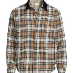 Men's Authentic Flannel Shirt with Corduroy Collar