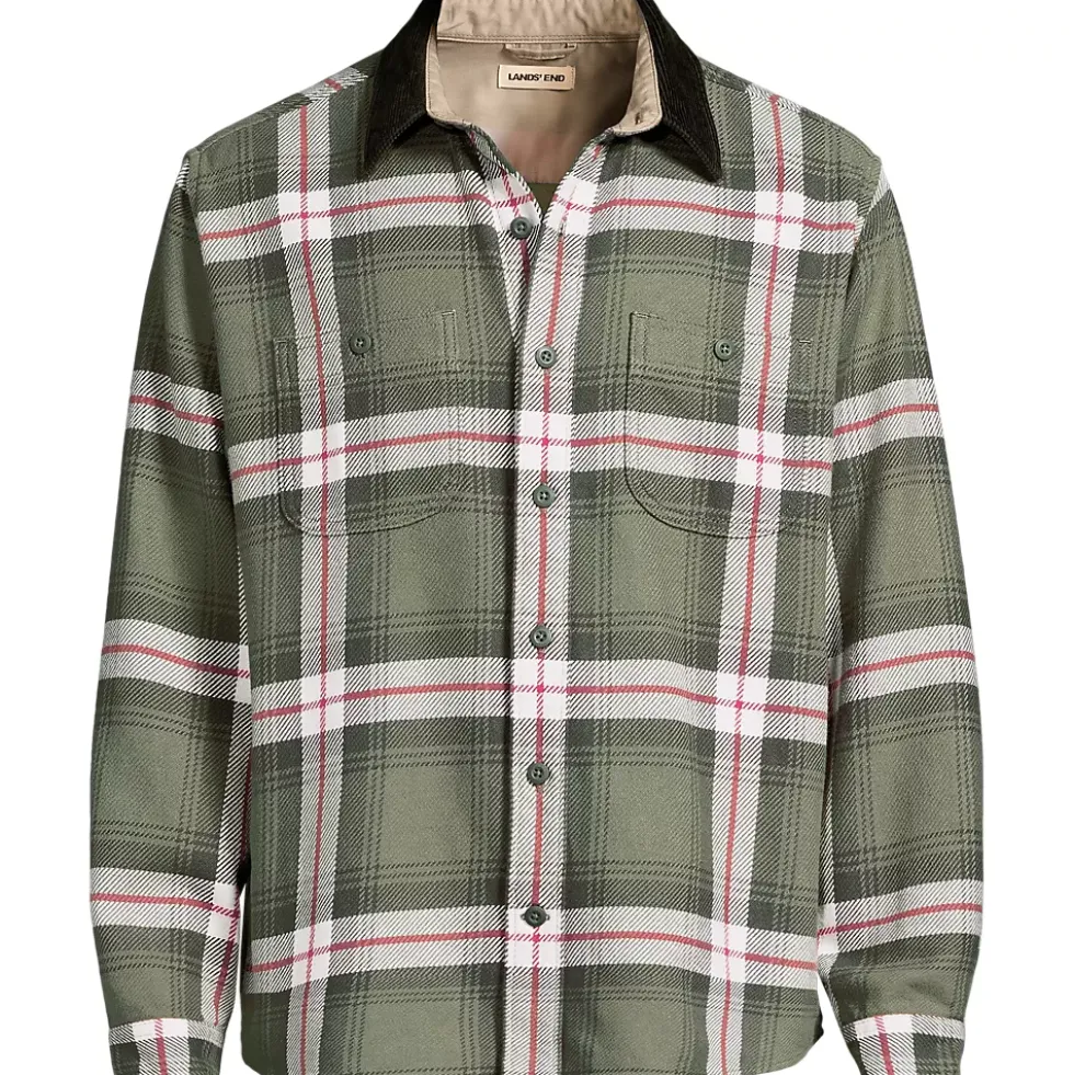 Men's Authentic Flannel Shirt with Corduroy Collar