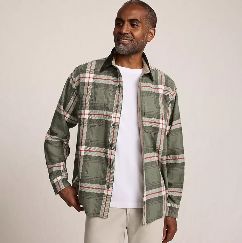 Men's Authentic Flannel Shirt with Corduroy Collar