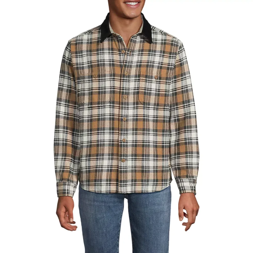 Men's Authentic Flannel Shirt with Corduroy Collar
