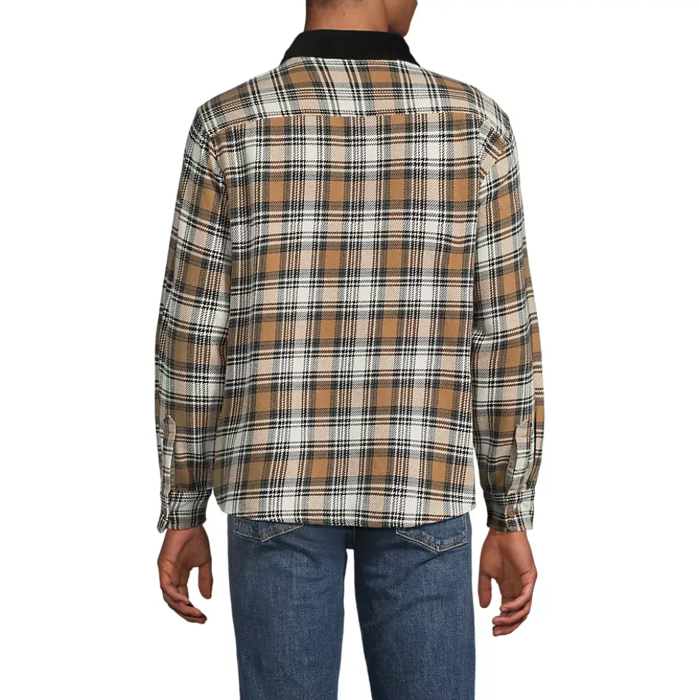 Men's Authentic Flannel Shirt with Corduroy Collar