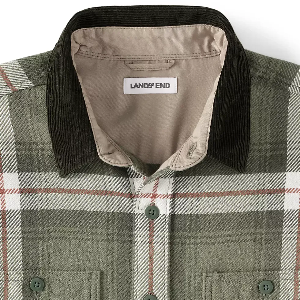Men's Authentic Flannel Shirt with Corduroy Collar