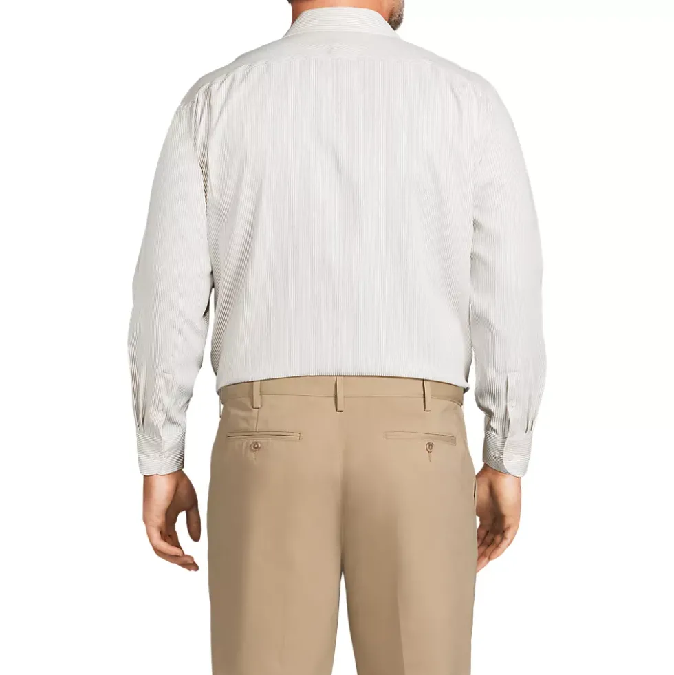 Men's Big and Tall Pattern No Iron Supima Pinpoint Straight Collar
