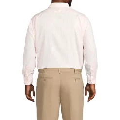 Men's Big and Tall Pattern No Iron Supima Pinpoint Straight Collar