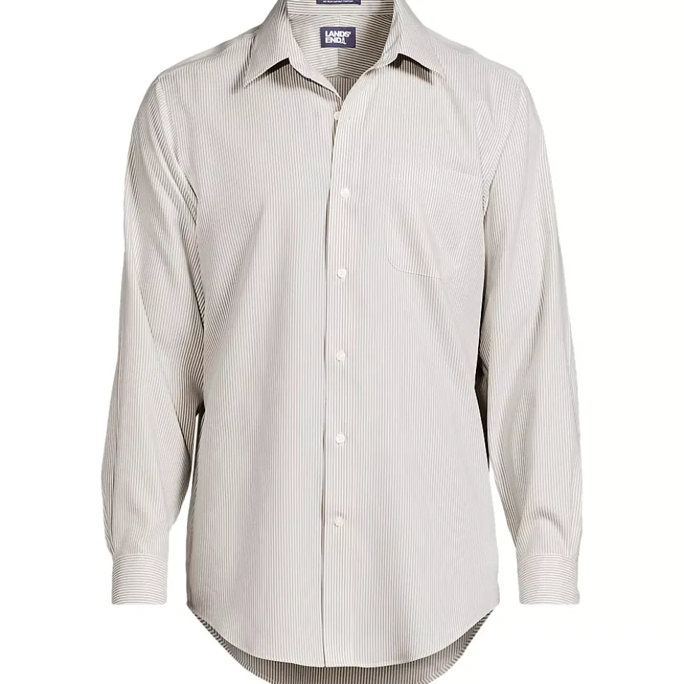 Men's Big and Tall Pattern No Iron Supima Pinpoint Straight Collar