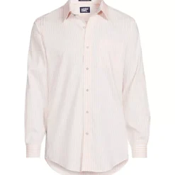Men's Big and Tall Pattern No Iron Supima Pinpoint Straight Collar