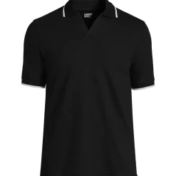 Men's Big Supima Short Sleeve Tipped Johnny Collar Polo Shirt