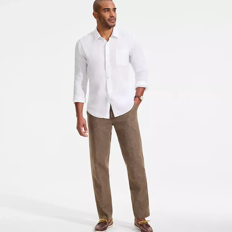 Men's Classic Fit Linen Blend Polished Trouser