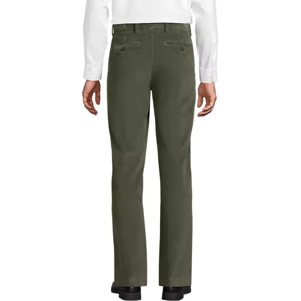 Men's Corduroy Comfort Waist Classic Fit Plain Front Pant