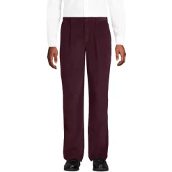 Men's Corduroy Comfort Waist Classic Fit Pleated Front Pant