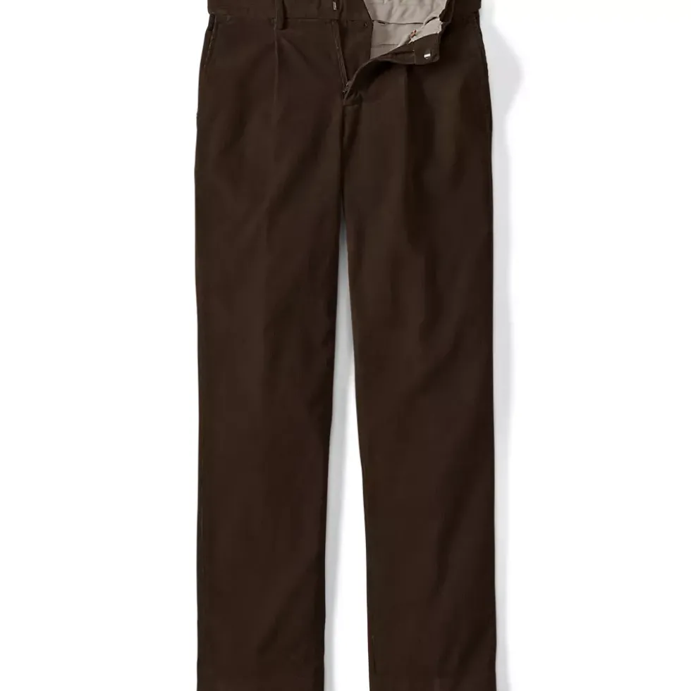 Men's Corduroy Comfort Waist Classic Fit Pleated Front Pant
