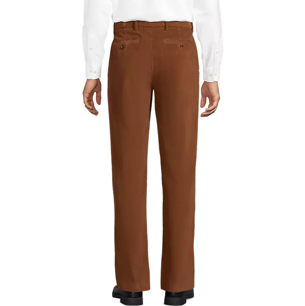 Men's Corduroy Comfort Waist Classic Fit Pleated Front Pant