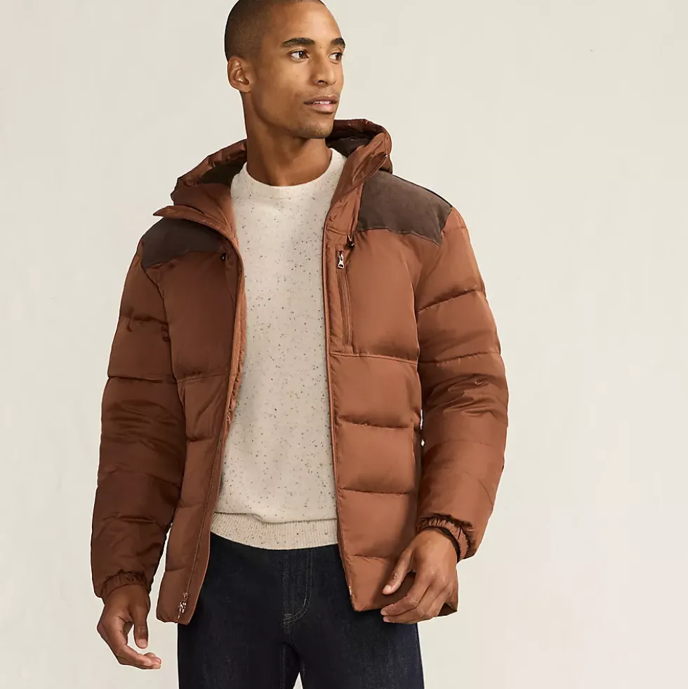 Men's Corduroy Max 600 Down Puffer Hooded Jacket