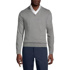 Men's Cotton Modal Fine Gauge V-neck Sweater