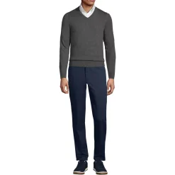 Men's Cotton Modal Fine Gauge V-neck Sweater