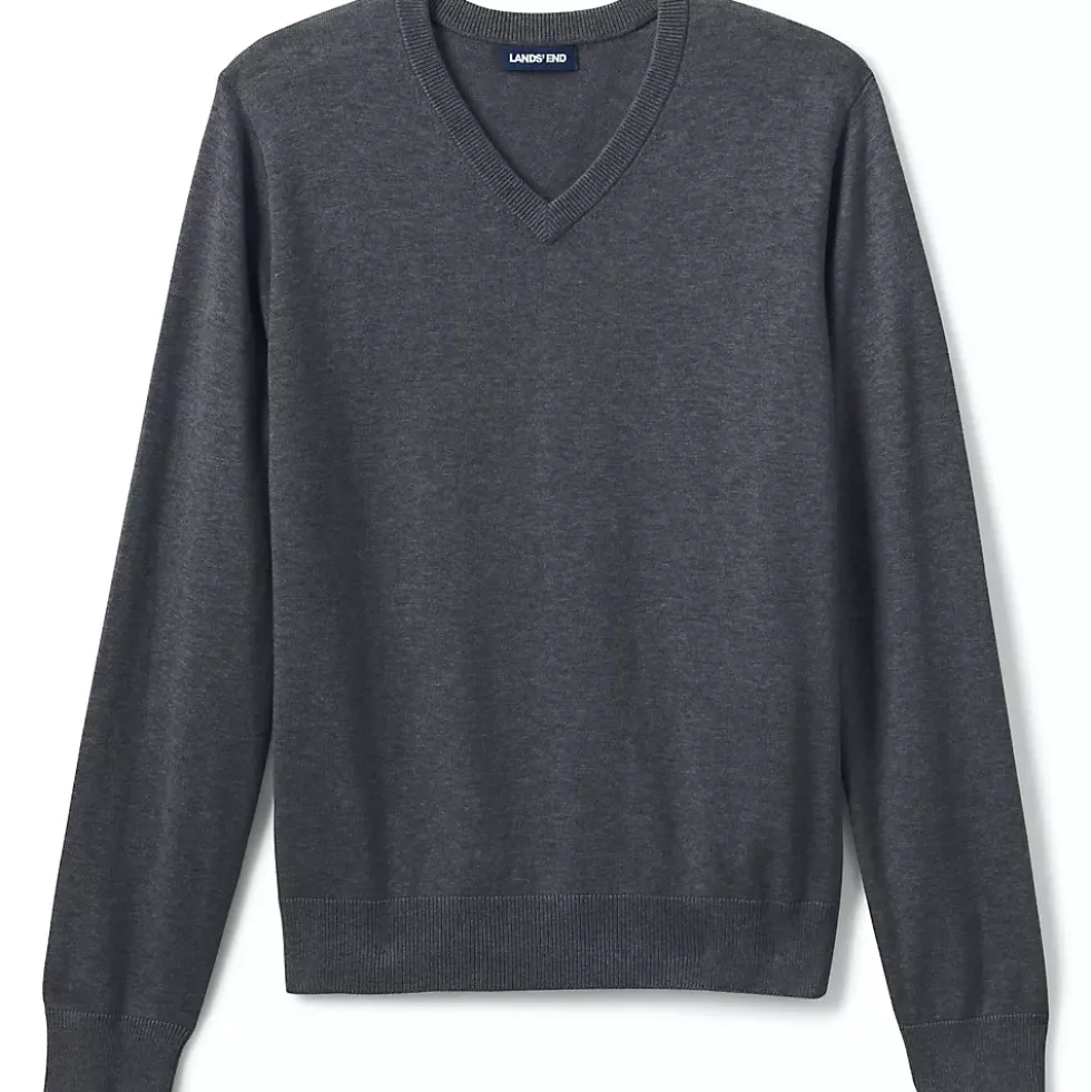 Men's Cotton Modal Fine Gauge V-neck Sweater