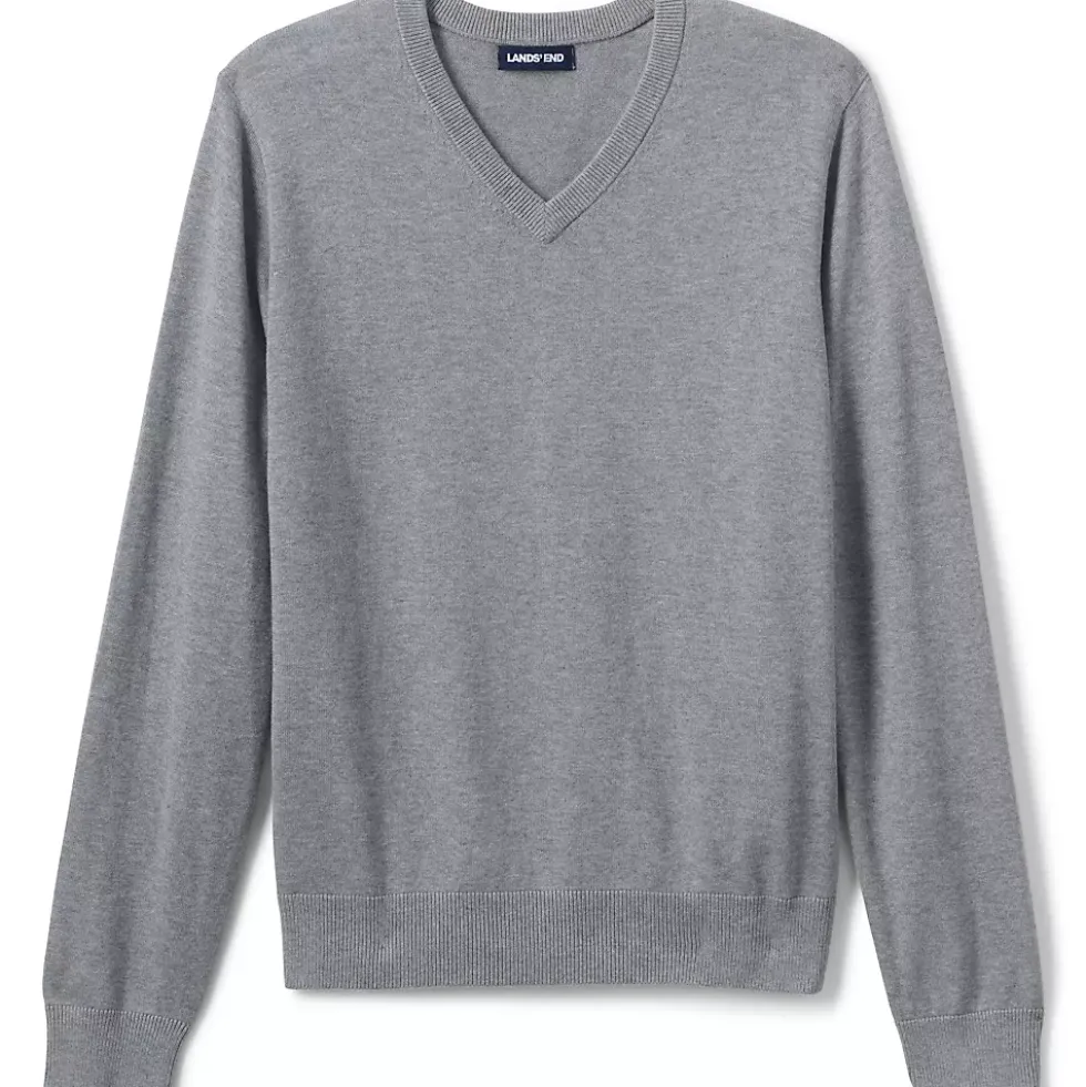 Men's Cotton Modal Fine Gauge V-neck Sweater