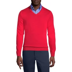 Men's Cotton Modal Fine Gauge V-neck Sweater