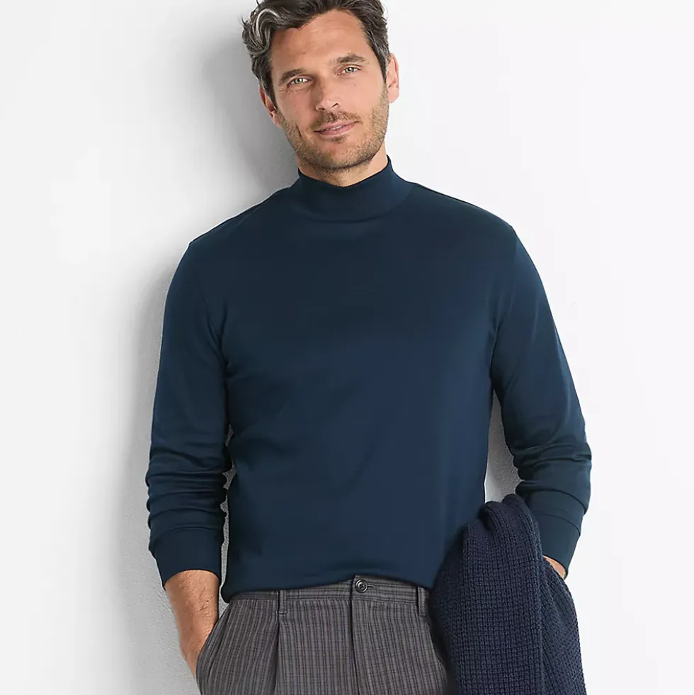 Men's Cotton Supima Mock Turtleneck
