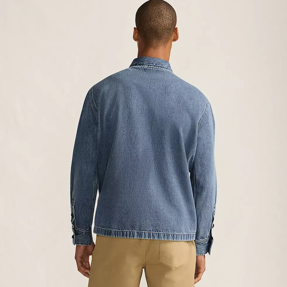 Men's Denim Utility Shirt Jacket