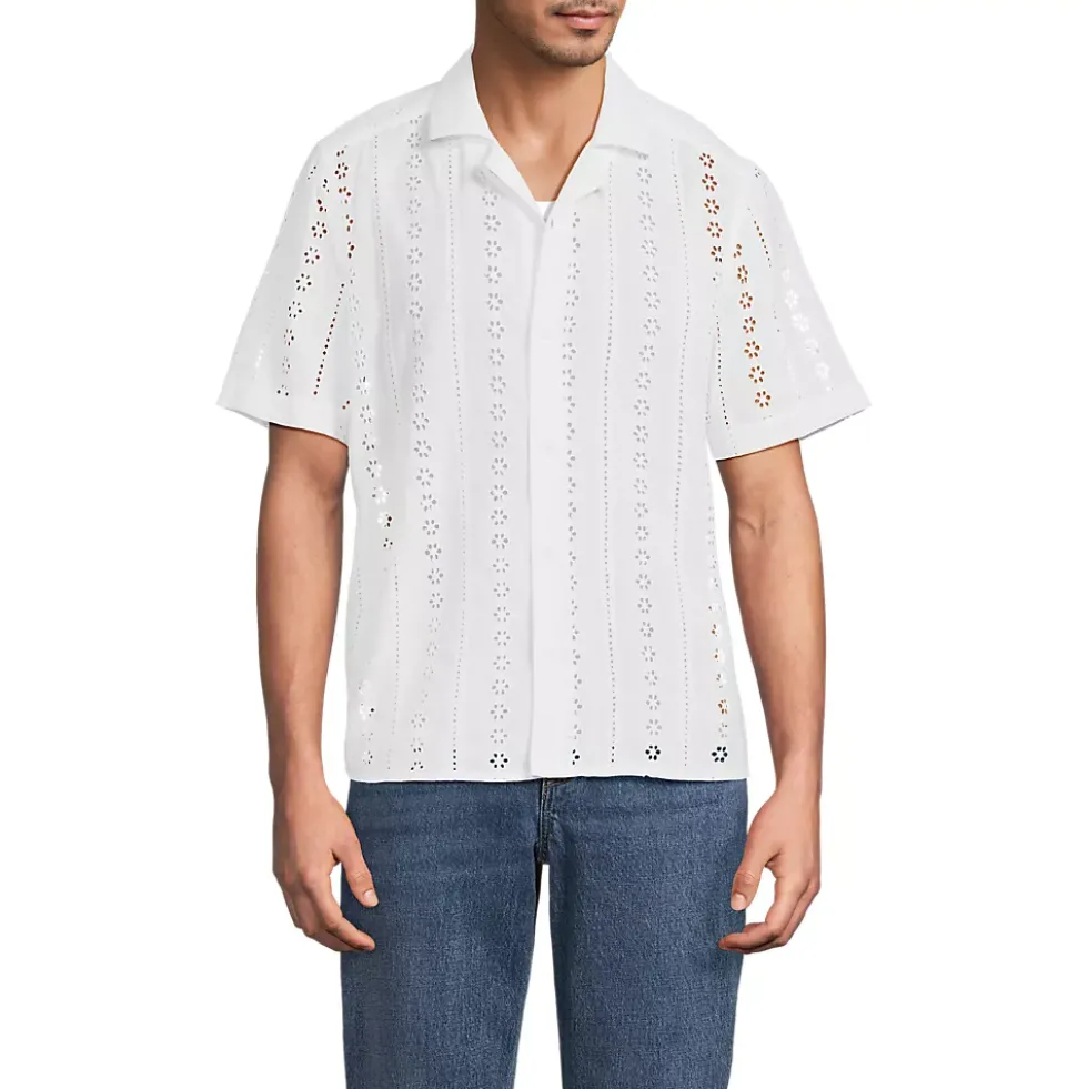 Men's Eyelet Camp Collar Shirt