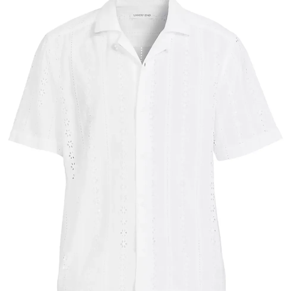 Men's Eyelet Camp Collar Shirt