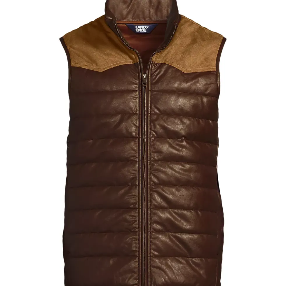 Men's Faux Leather Western Insulated Vest
