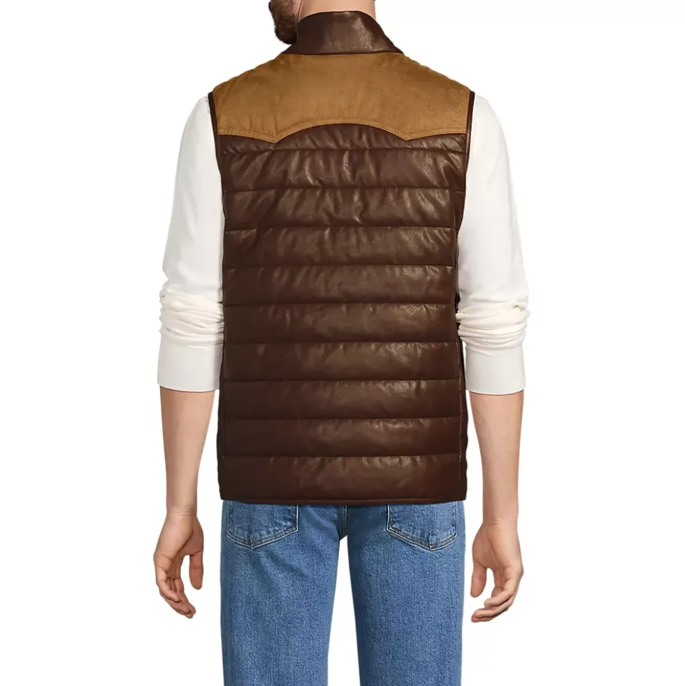 Men's Faux Leather Western Insulated Vest