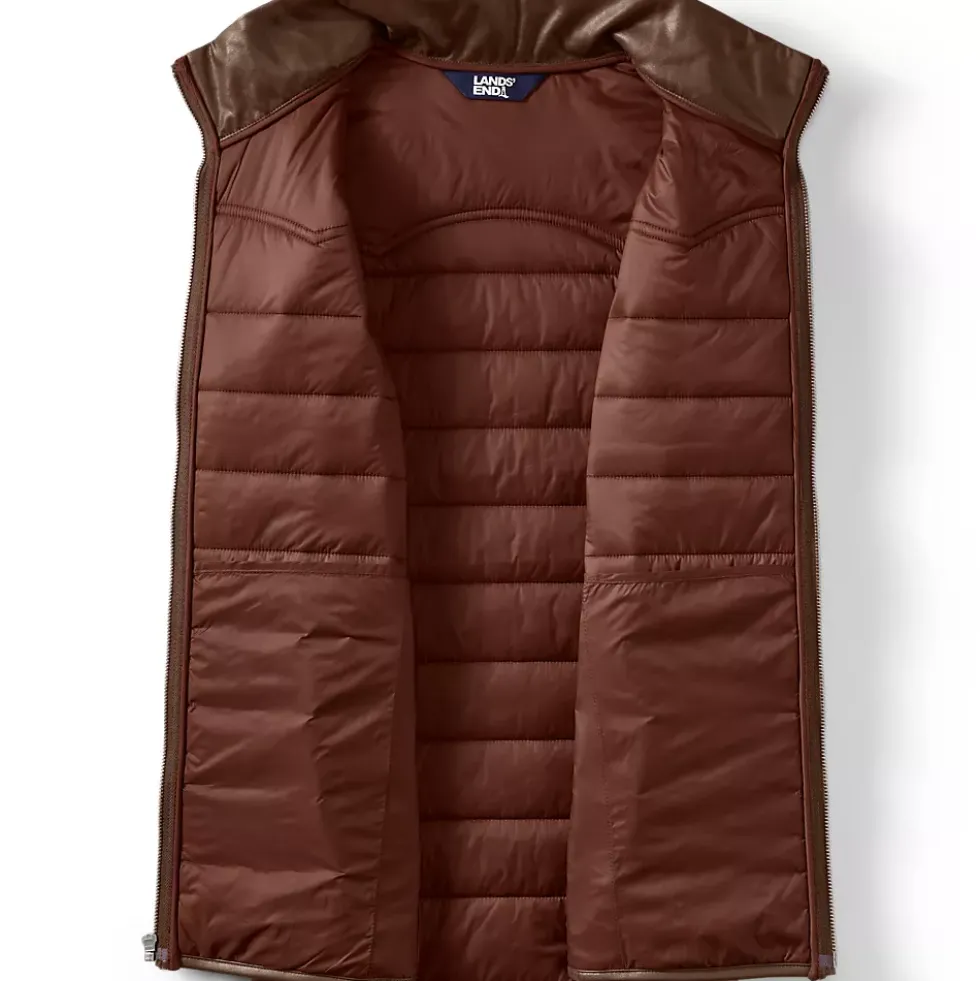 Men's Faux Leather Western Insulated Vest
