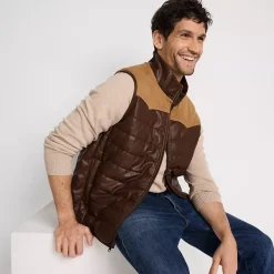 Men's Faux Leather Western Insulated Vest