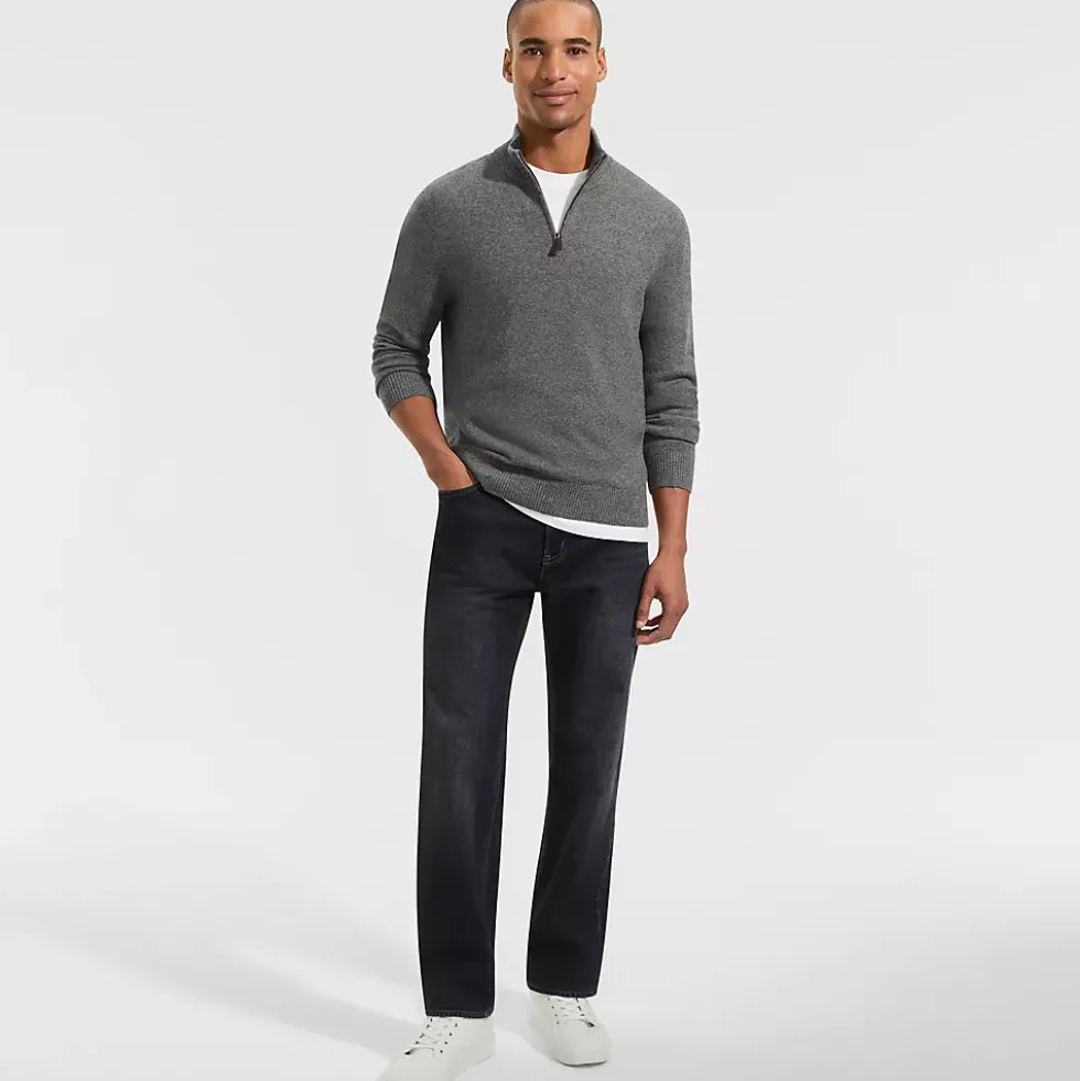 Men's Fine Gauge Cashmere Quarter Zip